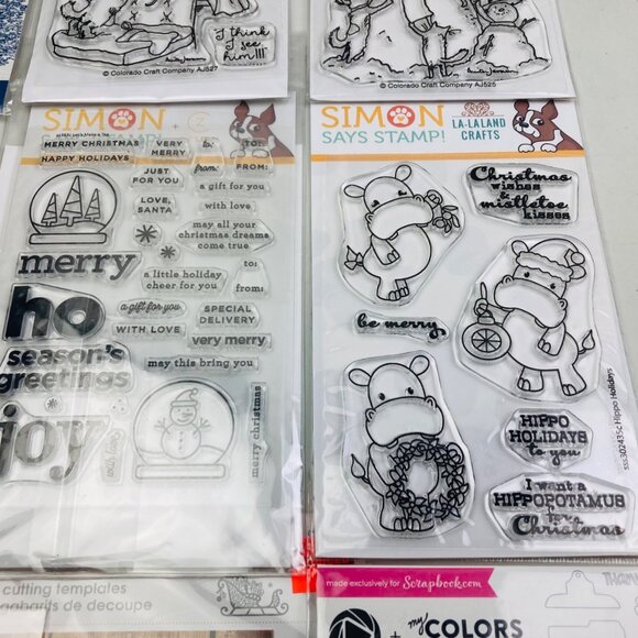 Assorted Christmas Holiday Clear Rubber Stamps Dies Lot 11 Packs Various Brands - Picture 5 of 7